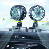 Ventilateur de voiture  Réglage à deux vitesses   Tête pivotante à 360 Rotation et pliage   Ventilateur électrique pour voiture
