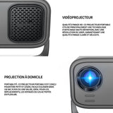Vidéoprojecteur 720P 30000H machine de projection portabilité WiFi bluetooth support  mise point électrique 15000 lumens pour TV