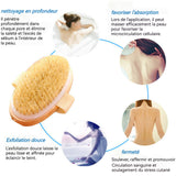 Brosse de bain en poils de sanglier et bois amovible brosse corporelle brosse corps brosse corps a sec brosse à dos exfoliation