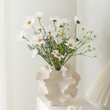 Pots de fleurs 17x17cm vase végétarien en céramique blanche givrée pour la décoration de la maison et l'artisanat objet decoratif