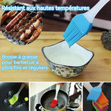 Pinceau cuisine silicone alimentaire 6 PCS résistance aux hautes températures sans perte de poils brosse à huile pour barbecue