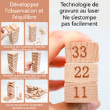 Jouet 24x7,5cm blocs numériques à empiler jeux de société éducatifs à empiler pour enfants en bois interactifs parents-enfants