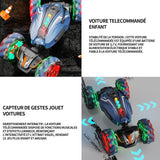Voiture télécommandée 2,4g responsive cool twist cadeau quatre roues motrices reconnaissance gestuelle véhicule tout terrain bleu