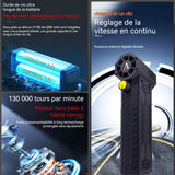 Ventilateur portatif puissant 180W 130000 tr/min moteur sans balais avec 4 buses remplaçables multifonctionnels turboréacteur noir
