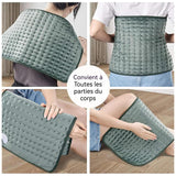 Coussin chauffant 84x43cm velours cristal 6températures 4 niveaux de minuterie protection contre la surchauffe Couverture chauffante