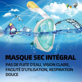 Masque de plongée 12cm supérieur à distance entre les yeux et le menton 22cm longueur du tube masque de natation masque de plongée