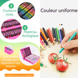 rayons de couleur 208 couleurs 40,5 x 31 x 5,2 cm coffret cadeau de pinceaux pour enfants ensemble de stylos aquarelle art set