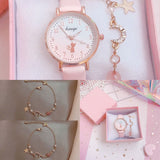 Montre enfant ensemble comprend montre et bracelet ensemble de montre-bracelet pour filles cadeaux pour enfants montre à quartz