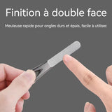 Lime à ongles 9,2x1,6x0,4cm glaçage double face poignée confortable trou de suspension pour le rangement acier inoxydable argenté