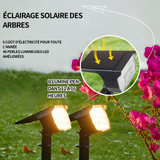 Lampe solaire exterieur 46 LED spot solaire extérieur etanche IP65 projecteur réglable lumière pour jardin cour extérieur chemin