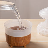 Humidificateur d'huile essentielle de bureau avec goutte d'eau pour l'aromathérapie, volume de brume et lumière de nuit colorée