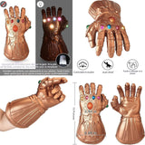 Gants jouet en pvc avec lumière LED gants de cosplay convient aux adultes avec pierre précieuse lumineuse infinity war gants