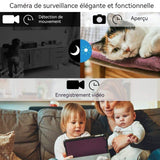 Mini caméra WiFi HD 1080P USB caméra de sécurité intérieure avec carte mémoire 32G et prise de vue nocturne infrarouge capteur
