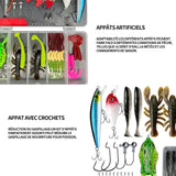 Leurres de péche a 107 pcs appâts artificiels appat avec crochets artificielle dur appât wobbler rotation appât de pêche artificiel