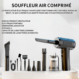 Souffleur air comprimé 18x15x7cm depoussiérants puissants électrique électrique pour PC -air comprimé soufflerie électrique noir