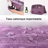 Trousse de toilette 25x10x17 cm polyester trousse de toilette étanche voyage portable rangement crochet suspendu trousse de toilette