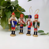 Ensemble de décoration de noël en boîte de 12.5CM, marionnettes en noyer, ornements de table en bois faits à la main, poupées