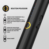 Raquette Électrique Insectes 3 en 1 1200MAH Raquette Anti-moustiques rechargeable utilisée pour Tuer Les moustiques Convient Noir