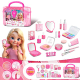 Ensemble de salon de beauté 17 PCS ensemble de maquillage pour fille avec jouet de simulation de maquillage avec boîte de rangement