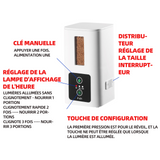 Mangeoire automatique pour poissons 10x10x22cm 400ml/180g compartiment alimentaire de grande capacité pour les granulés de 1-4 mm