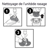 Téte de rasoir 6cm Trois lames ABS+acier inoxydable Conception flottante indépendante Nettoyage facile grâce à la conception étanche
