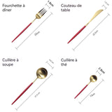 ouverts de table Service 24 pièces 4 couverts par ustensiles cuisine acier inoxydable couverts avec coffret cadeau pour 6 personnes
