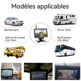Caméra de recul-2PCS Écran HD sans fil de 7pouces Double entrée vidéo Caméra étanche et anti-choc Compatible avec différents modèles