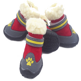 haussures pour chien 4 pcs convient aux chiens pesant entre 6 et 7 kg chaussures pour animaux compagnie d'automne d'hiver rouge