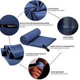 Lot de 3 serviette microfibre 70x140cm serviette de fitness à séchage rapide pour randonnée natation sport gym serviette sport