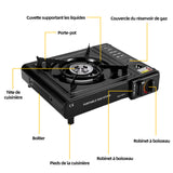 uisinière à gaz 2300W réchaud à gaz portable pour le camping réchaud de camping pour la cuisine en plein air BBQ gaziniere gaz