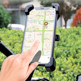 Support de téléphone pour vélo et moto Matériau anti-vibration Alliage PVC/aluminium Support de navigation encliquetable