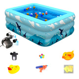 Piscine gonflable 180x130x55cm Piscine en PVC épaissie pour enfants Peut accueillir 3 à 4 personnes avec des jouets aquatiques