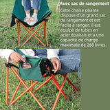 haise de camping 68x60x43cm en tissu oxford et métal avec sac chaise pliante chaise pliante camping chaise de pêche chaise jardin