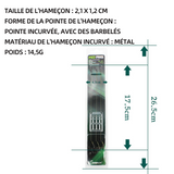rochet de pêche 12 pcs hameçons de pêche résistant à la corrosion hamecon carpe pour les poissons d'eau salée d'eau douce 14,5g