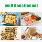 Barquette 100 pièces 400ml sans couvercle jetable en aluminium barbecue spécial boîte en aluminium boîte lunch en aluminium argenté