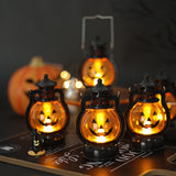 Lanterne citrouille portable pour Halloween, décoration de crâne, lanterne de poney, lampe accessoire d'atmosphère de fête de bar