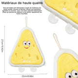 Essuie-Mains pour la Salle de Bain et la Cuisine avec Boucle de Suspension toison de corail Doux et absorbants forme de fromage