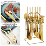 ouverts de table 24 pcs pour 6 Personnes Ensemble de Ménagère Couverts Table Acier Inoxydable Comprend Couteau Fourchette Cuillère