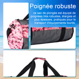 Sac 65x35x25cm 58L Bandoulière réglableGrand sac en filet Pliable fermeture éclair en PVC Durable Portable Sac de plongée pliable
