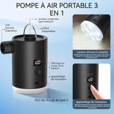 Pompe à air électrique mini 4000mah avec fonction vide multifonctionnel compresseur a air portatif avec manomètre et lumière LED
