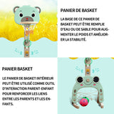 Panier de basket 3 en 1 57x155cm PE écologique ajustable plastique basket enfant mini panier de basket pour enfants couleur vert