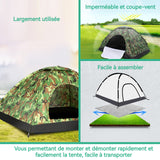 Tente de camping 200x100x105CM Tente de camouflage manuelle pour voyage en plein air, une personne, une seule couche protection UV