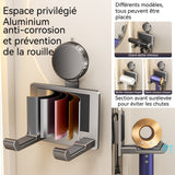 Porte sèche cheveux 9,7x14x7,4cm support seche cheveux sans percage avec ventouse solide bords surélevés pour éviter les chutes