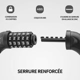 Antivol velo 120cm noir sécurité combinaison de chiffres cadenas pour vélo moto enfant adultes chaîne antivol vélo antivol de vélo