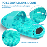 Tongs gel de silice laver les pieds et éliminer les peaux mortes bleu chaussons de massage acupressure des pieds nettoyant pied