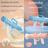 Machine à bulles 2pcs 2 en 1 machine à bulles à ventilateur machine à bulles électrique à 9 trous en forme de fusée jouets enfants