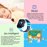 Montre connectée 2G-4G 400mAh SOS appel HD chat vocal emplacement historique positionnement étanchéité réveil multilingue bleu