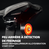 Feu arrière de vélo type-c rechargeable batterie au lithium 400mah intégrée trois modes, étanche modèle intelligent 45x57x34mm