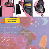 Sac à dos scolaire 47x30x14cm sac d'école durable avec serrure à combinaison sacs à dos simples de grande capacité rose cartable