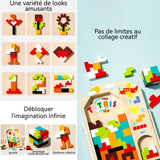 Blocs de construction 25x35cm puzzle de construction de cubes tetris pour le développement éducatif des enfants jouets montessori